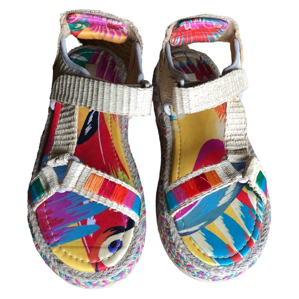 Farm Rio Colorful Toucans Platform Sandals 11